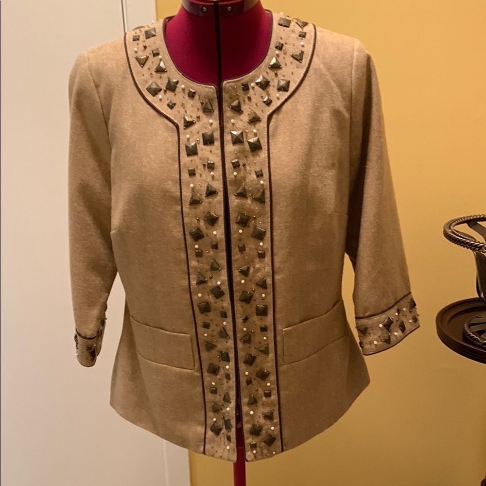 Katherine New York Embellished 3/4 sleeve Jacket  NWOT